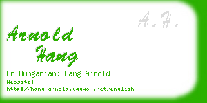 arnold hang business card